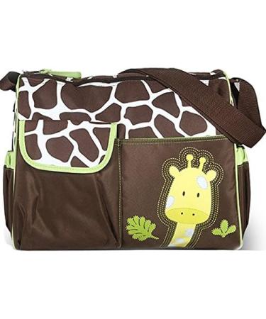 Accessotech Waterproof Baby Diaper Nappy Mummy Changing Handbag Shoulder Bag with Mat Travel (Giraffe Green) - Buy Online on SooperMarket.com