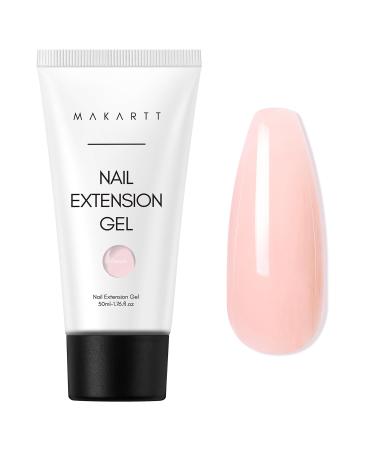 Makartt Poly Nail Gel 50ML Gel Builder for Nails Light Nude Pink Gel Nail Extension Nail Strengthener Hard Gel Color Gel Nail Art Design Multifunctional for Home DIY Salon -Peach