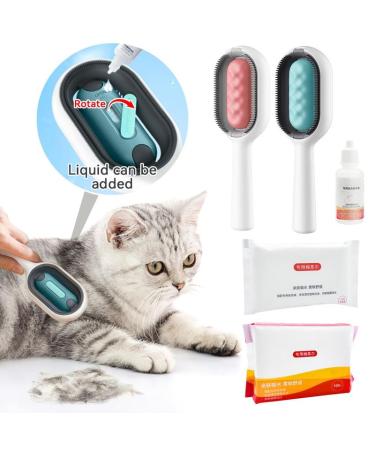 Animal Hair Removal Brush with Water Tank - Pet Hair Remover for Dogs & Cats - Includes 2 Dry Towels - Long-Haired Pink Cleaning Tool - Buy Online on SooperMarket.com