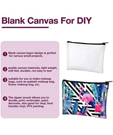 12-Piece Sublimation Blanks Cosmetic Bags Set - DIY Heat Transfer Makeup Canvas Pouch with Zipper - Multipurpose Toiletry & Pen Case (7.9 x 5.5 & 5.9 x 4.7) - Buy Online on SooperMarket.com