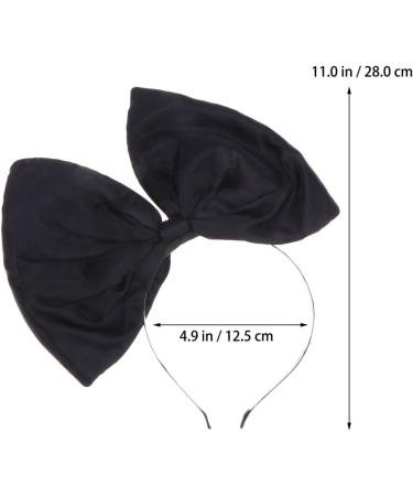 Minkissy Huge Bow Headband Candy Colored Hair Hoop Party Props Lovely Large Bowknot Hairband Party Props for Woman Girl(Black) - Buy Online on SooperMarket.com