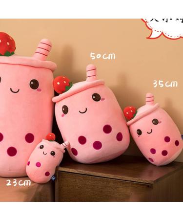 Hpory Bubble Tea Plush Pillow - Cute Boba Milk Tea Cup Toy for Kids - Pink 23cm - Buy Online on SooperMarket.com