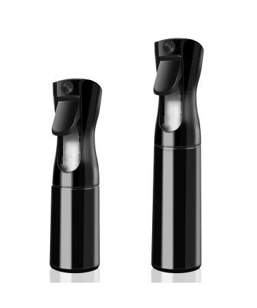 Xianglongy 2 pieces of spray bottle hair curl (200 ml and 300 ml) hair spray bottle refillable water spray bottle hair continuous ultra fine crap water spray bottle black