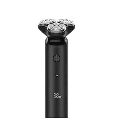 GeRRiT Electric Head Hair Shaver Men Rotary Shaver Razor Waterproof Wet/Dry Rechargeable Cordless USB LED Display Black
