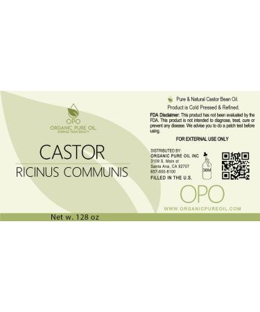 100% Pure Castor Oil - Cold Pressed Vegan Non-GMO - 128 oz Bulk for Hair Nails Eyelashes & More - Premium Grade A Organic Wholesale - Buy Online on SooperMarket.com