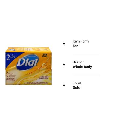 Dial Gold Antibacterial Deodorant Soap 2-Pack - 6.4 oz Total - 3.2 oz Each (Pack of 2) - Buy Online on SooperMarket.com