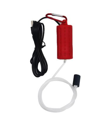 Air pump aquarium usb mini oxygen pump quiet oxygen pump energy save oxygen bubbler with air stone and single outlet silicone hose 1W red