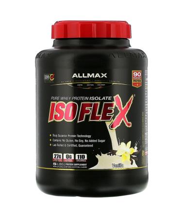 ALLMAX Nutrition Isoflex Pure Whey Protein Isolate (WPI Ion-Charged Particle Filtration) Vanilla 5 lbs (2.27 kg)