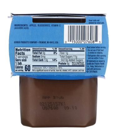 Gerber Apple Blueberry 2nd Foods - 4 oz (113g) Pack of 2 | Healthy Baby Puree - Buy Online on SooperMarket.com