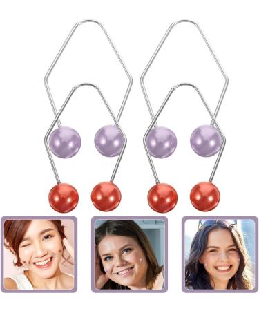 Baluue 2 Pairs Dimple Makers Cheeks Facial Dimple Trainer for Create a Beautiful Smile Natural Dimples Lift Portable Red Purple - Buy Online on SooperMarket.com