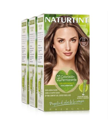 Natureint |Hair color without ammonia |7.7 Teide Braun |High proportion of natural ingredients3 pack |510 ml 7.7 Teide Braun 170 ml (3 pack)