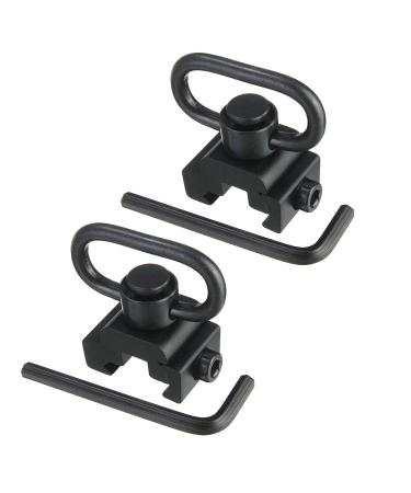 Will Outdoor QD Sling Swivel Mount with Push Button for 20mm Picatinny / Weaver Rail Mount (QD Sling Attachment) 2PCS