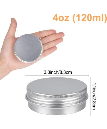 Sopito Aluminum Tins - 24 Pack 120ml Empty Round Tins for Lip Balm Cosmetics Mini Candles & Crafts - Ideal for DIY Projects - Buy Online on SooperMarket.com