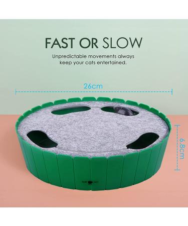 Pawaboo Electric Interactive Cat Toy with Running Mouse - Automatic Rotating Teaser for Endless Fun and Exercise - Green - Buy Online on SooperMarket.com