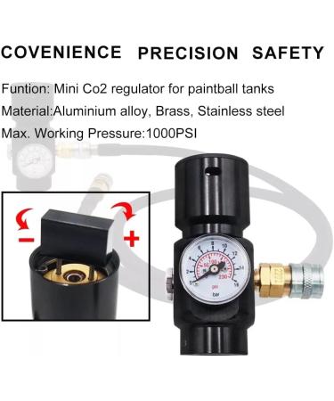 Vavoger Mini Sef Paintball Co2 Pressure Regulator - 1500psi Input, 0-130psi Output - Buy Online on SooperMarket.com