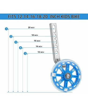 Houseen Kids Bike Training Wheels - 1 Pair LED Flash Mute Stabilisers for 12-20 Inch Boys & Girls Bikes - Buy Online on SooperMarket.com