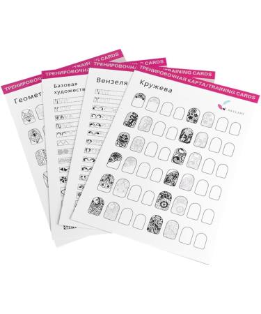 Nail Art Practice Book Beginner Manicure Training Drawing Cards Easy to Clean 12 Sheets Manicure Training Cards - Buy Online on SooperMarket.com