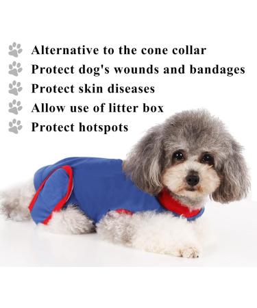 Emwel Dog Recovery Suit Recovery Shirt Abdominal Wound Protector for Large Dogs Puppy Medical Surgical Clothes blue L - Buy Online on SooperMarket.com