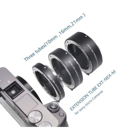 Mcoplus NEX-M Metal Auto Focus Macro Extension Tube Set for Sony Mirrorless E-Mount FE-Mount Cameras (10mm+16mm+21mm) - Buy Online on SooperMarket.com