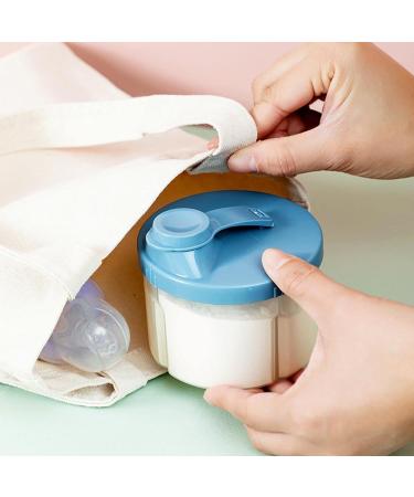 Rotating Milk Powder Dispenser - Portable Formula Storage Box for Newborns - 4 Compartments Snack Container - Blue - Buy Online on SooperMarket.com