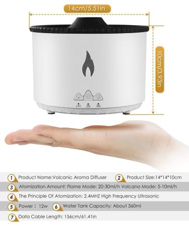 SEAAN Volcano Jellyfish Mist Humidifier 360ml Pro - Pulsating/Continuous Modes, Dual Night Light, Remote Control - Ideal for Bedroom - Buy Online on SooperMarket.com