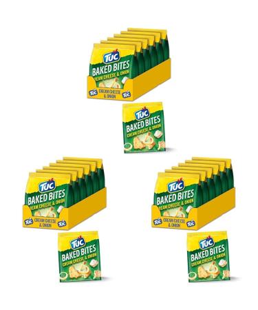TUC Baked Bits Cream Cheese & Onion 6 x 110g I Salzb ck Large pack I Cracker with sour cream onion flavor I TUC Mini-Cracker (pack with 3) 110 g (18 Pack) Baked Bites Cream Cheese & Onion