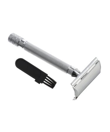 Angoily manual razor safety razor for men -waste razor rustproof single blade razor shave double -edged white double -sided the head is a zinclegation white 10.3x4cm