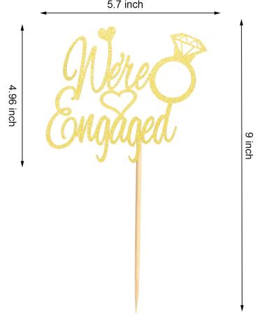 Arthsdite We're Engaged Cake Topper Bridal Shower Cake Pick Decorations for Wedding Engagement Theme Party Decorations Supply - Gold Glitter Gold We Are Engaged Cake Topper - Buy Online on SooperMarket.com