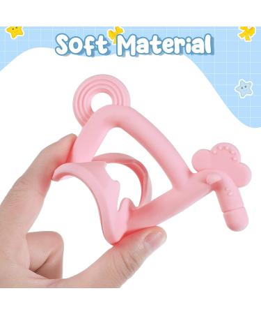 Sratte 3 Pack Silicone Baby Teething Toys for Babies 0-6 Months - Anti-Drop Hand Teether Set for Sucking Needs - Less Dust Baby Chew Toy - Perfect Baby Gift - Buy Online on SooperMarket.com