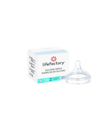 Lifefactory Stage 2 (3-6 Months) Wide Neck Silicone Nipple 1-Pack Clear LG8626