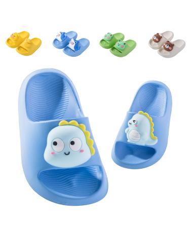 Flat-gripbound children flat summer slippers young girls shower bathing shoes beach pantolettes slippers parent-child sandals light anti-slip bathing flap 28 eu dinosaurs blue