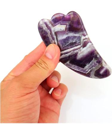 Amethyst Rough Face Care Massage Tool Set | Gua Sha & Roller | Natural Jade Massager for Facial & Body Beauty Detox - Buy Online on SooperMarket.com