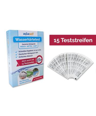 Determine Water Hardness Test Strips ( DH) - 15 Individually Packaged - Made in Germany - Fast & Accurate Results for Soft Medium Hard Water - Buy Online on SooperMarket.com