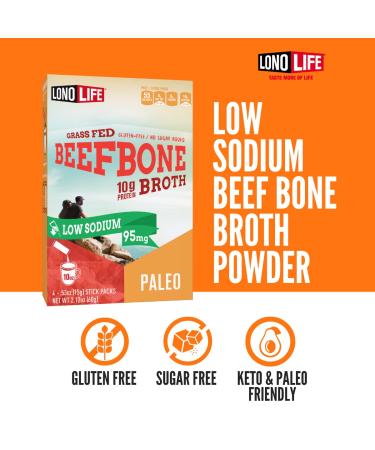 LonoLife Grass-Fed Beef Bone Broth Sticks - Low-Sodium, 10g Collagen Protein, Gluten-Free, Keto & Paleo Friendly - 4 Pack - Buy Online on SooperMarket.com