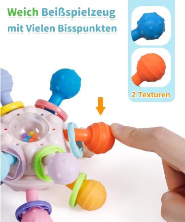 KMMIFF Baby Bite Toy - BPA-Free Silicone Teether Ring & Dental Aid Soft Teeth Toys for 3+ Months Pink | Perfect Baby Gift - Buy Online on SooperMarket.com