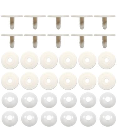 TOAOB 20 Set 50mm Doll Joints White Plastic Animal Joints for Doll Making Limbs and Head Joints