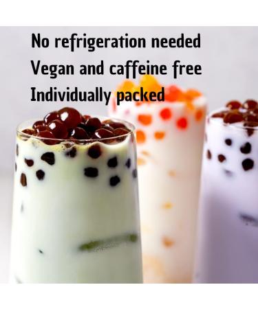 Popping Instant Boba Pearls Bubble Tea Tapioca Balls Vegan - Real Fruit Juice Flavors - Party Kit Drink & Dessert Topping - Single Serve Travel Size - Individual Packages - Mango, Passion Fruit, Pineapple, Orange, Pink Lemonade, Watermelon - Buy Online on SooperMarket.com