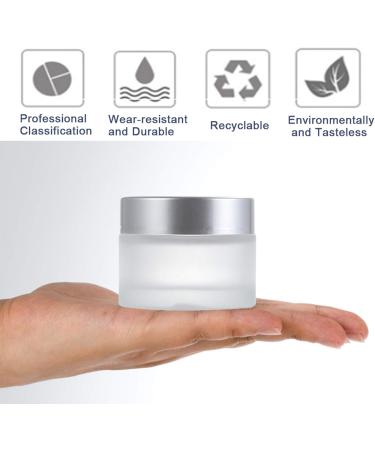 4 Pieces Empty Cosmetic Pots Glass Travel Cosmetics Container Jars with with Plastic Lids for Sample Creams 100g / 100ml Women Creams Make-up Sample Containers Round Silver - Buy Online on SooperMarket.com