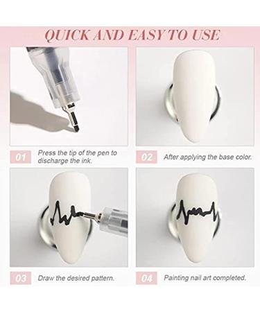 1/4pcs Nail Art Painting Pen Set - Quick Dry Acrylic Graffiti Pens for DIY Nail Beauty - 1mm Tip for Acrylic Natural & Gel Nails (4 Colors) - Buy Online on SooperMarket.com