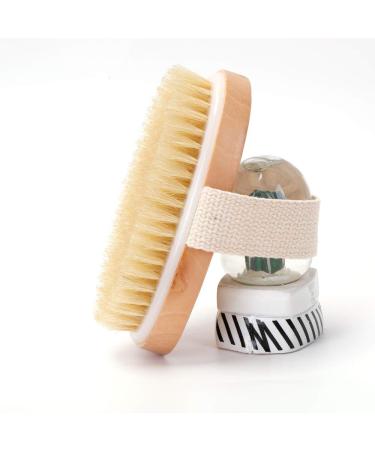 Zhurson Oval Dry Brushing Body Bath Brush - Natural Bristles for Exfoliation and Circulation Boost - Buy Online on SooperMarket.com