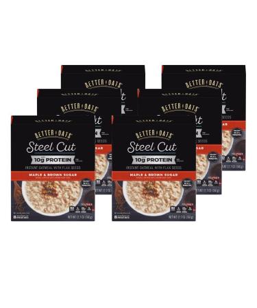Better Oats Steel Cut Maple & Brown Sugar High Protein Instant Oatmeal 12.7oz (Pack of 6) - Buy Online on SooperMarket.com