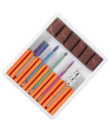 POPETPOP 1 Set Nail Drill Bits Nail Art Equipment Braiding Hair Supplies Dappen Dish for Acrylic Nails Tweezers Sheath Tiny Straw Hat Bunny Ear Pearl Clip Cuticle Drill Bit Manicure Tool 6.5x5.5cm Orange