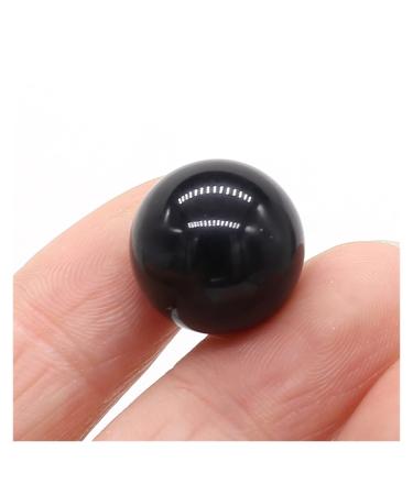Natural Crystal Rough 16mm Round Natural Crystal Quartz Transfer Ball Polished Gemstone Beads Specimen DIY Jewelry Home Natural Stone (Color : Black Agate Size : 1PC)