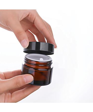 Zeoabsy 12-Piece Brown Glass Cream Boxes (5ml) with Screw Lid & Spatulas | Ideal for Cosmetics Ointments & Gels - International Shipping Available - Buy Online on SooperMarket.com