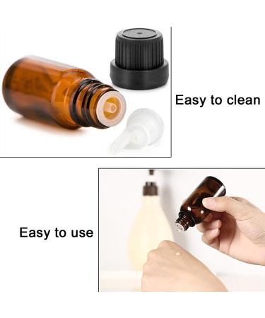 Alledomain 5Pcs 30ml Amber Glass Essential Oils Bottles with Black Cap/Dropper/Label Empty Bottle Refillable Sample Container for Massage oil/Aromatherapy/Perfume/Fragrance Oil 5pcs * 30ml - Buy Online on SooperMarket.com