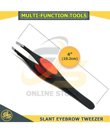 Slanted Grippy Eyebrow Tweezers - G.S Online Store 4 Mix Colors Set - Buy Online on SooperMarket.com