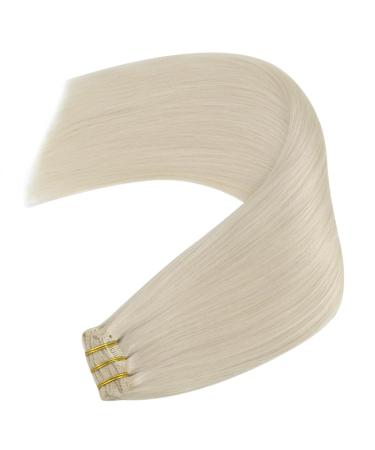 Youngsee Clip-in Extensions Real Hair 55cm Platinum Blonde - 120g Remy Hair Clips (7PCs) - #60A - Buy Online on SooperMarket.com