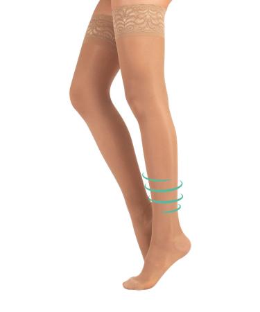 MEDICAL SUPPORT HOLD UP | 15-21 mm/Hg GRADUATED COMPRESSION STOCKING | S M L XL | BLACK SKIN | MADE IN ITALY | XL Skin