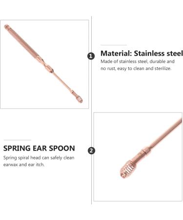 Stainless Steel Spring Ear Cleaner - Golden Ear Scope & Spoon for Household Ear Wax Removal - Buy Online on SooperMarket.com