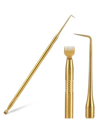 Lash Lift Tool Professional Eyelash Separator Tool with Comb Lash Lift and Tint Kit Eyelash Lift and Tint Tool Stainless Steel Lash Perming Brush Lash Lift Comb Perming and Tinting Supplies Gold